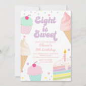 Invitation Crème glacée et gâteau 8e anniversaire (Devant)