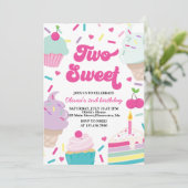 Invitation Crème glacée et gâteau Deux douces 2e anniversaire (Debout devant)