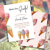 Invitation Crème glacée Été Ici Scoop Baby shower sucré