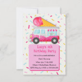 Invitation Crème glacée, fête d'anniversaire sucrée invitatio (Devant)