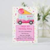 Invitation Crème glacée, fête d'anniversaire sucrée invitatio (Debout devant)