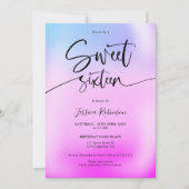 Invitation crème glacée holographique violet girly rose Sweet (Devant)