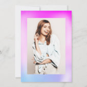 Invitation crème glacée holographique violet girly rose Sweet (Dos)