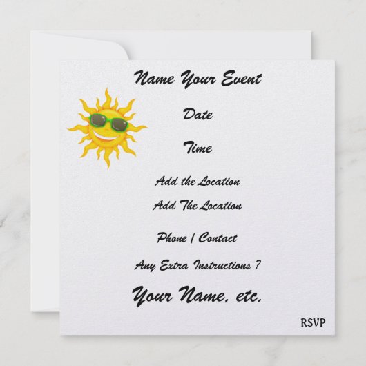 Invitation Crème glacée Paradise Beach (Dos)