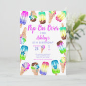 Invitation Crème glacée | Popsicle | Anniversaire coloré (Debout devant)