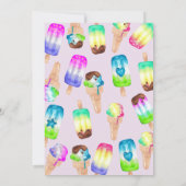 Invitation Crème glacée | Popsicle | Anniversaire coloré (Dos)