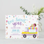 Invitation Crème glacée Premier anniversaire Baby Giry Party (Debout devant)