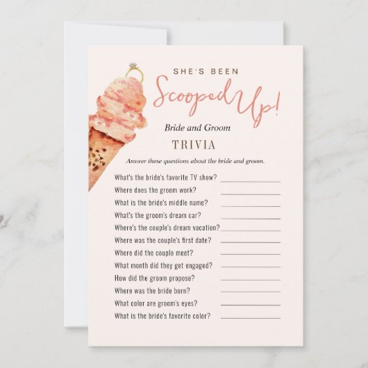 Invitation Crème glacée ramassée Trivia Jeux de douche (Devant)