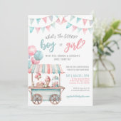 Invitation Crème glacée rose bleu Été Sexe Révélation (Debout devant)