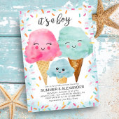 Invitation Crème glacée Scoop Saupoudrer Baby shower d'été po