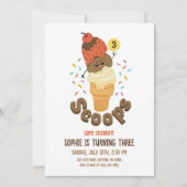 Invitation Crème glacée Scoops Enfants 3e anniversaire Invita (Devant)
