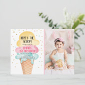 Invitation Crème glacée Social Voici le Confetti rose Scoop (Debout devant)