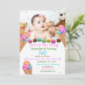 Invitation Crème glacée sucrée photo N'IMPORTE QUELLE fête d' (Debout devant)