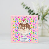 Invitation Crème glacée Sundae (Debout devant)