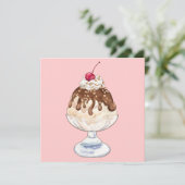 Invitation Crème glacée Sundae (Debout devant)