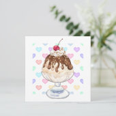 Invitation Crème glacée Sundae (Debout devant)