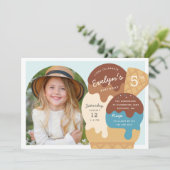 Invitation Crème glacée Sundae Anniversaire de enfant Party P (Debout devant)