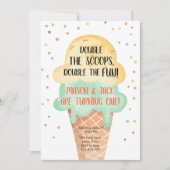 Invitation Crème glacée Twin Anniversaire Confetti Confetti à (Devant)