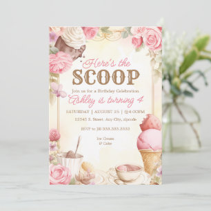 Invitation crème glacée vintage