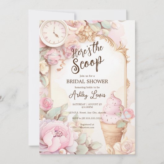 Invitation Crème glacée vintage crème glacée nuptiale (Devant)