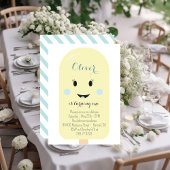 Invitation Crème jaune bleu glacée cône Scoop fête d'annivers