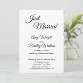 Invitation Crème "Juste Mariés" Réception Simple et Élégante (Debout devant)