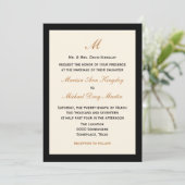 Invitation Crème Mariage simple et peu coûteuse avec noir (Debout devant)