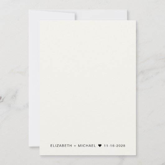 Invitation crème minimale moderne pour réception d (Dos)