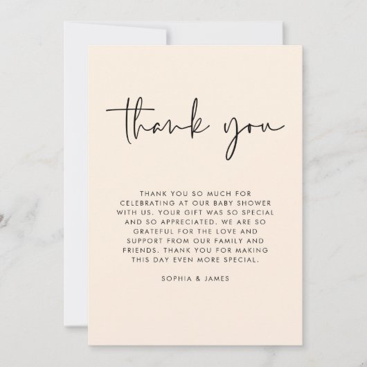 Invitation Crème moderne Baby shower neutre pour les femmes M (Devant)