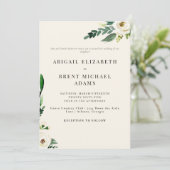 Invitation Crème Moderne Blanc Floral Bride Parents Mariage (Debout devant)