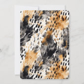 Invitation Crème noire blanche léopard animal Anniversaire (Dos)