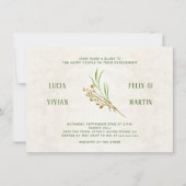 Invitation Crème ocre neutre Vert Rustique (Devant)