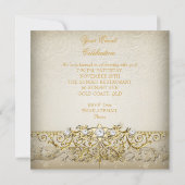 Invitation Crème Or Blanc Beige Élégant Soirée (Dos)