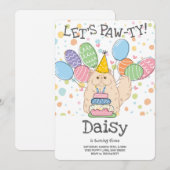 Invitation Crème Perse Chat Longhair fête d'anniversaire (Devant / Derrière)