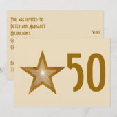 Invitation crème pour le 50e anniversaire étoile d (Devant / Derrière)