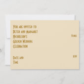 Invitation crème pour le 50e anniversaire 'Gold St (Dos)
