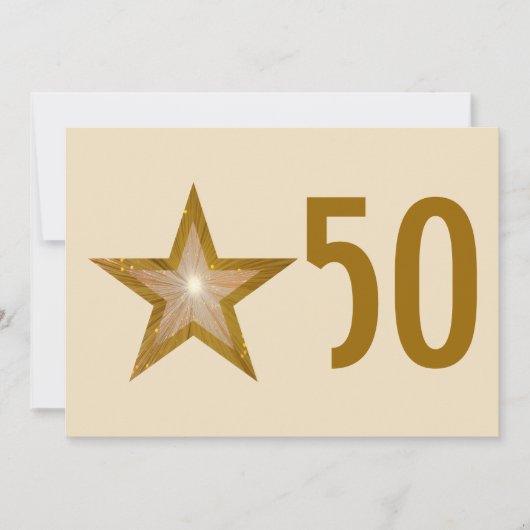 Invitation crème pour le 50e anniversaire Gold Sta (Devant)