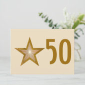 Invitation crème pour le 50e anniversaire Gold Sta (Debout devant)