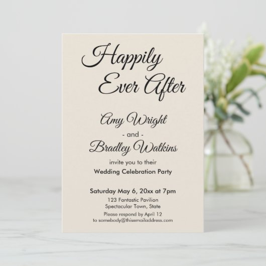 Invitation Crème pour une réception simple et élégante de con (Debout devant)