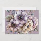 Invitation Crème pourpre Taupe Floral Surprse 50e anniversair (Dos)