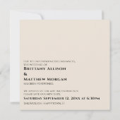 Invitation Crème quand on peut vous serrer la main Mariage re (Dos)