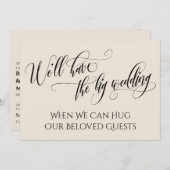 Invitation Crème quand on peut vous serrer la main Mariage re (Devant / Derrière)