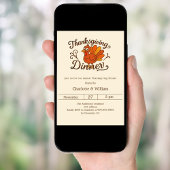 Invitation Crème rétro turque Thanksgiving Dinner