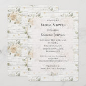 Invitation Crème romantique Blanc Floral Fête des mariées Boh (Devant / Derrière)