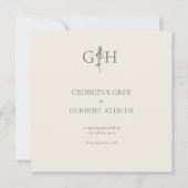 Invitation Crème romantique et trèfle Sage Enregistrer la dat (Devant)