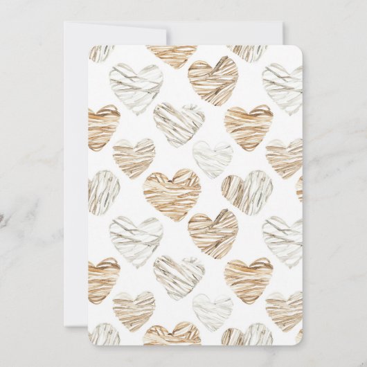 Invitation Crème romantique Fête des mariées Coeurs blancs (Dos)