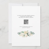 Invitation Crème romantique Muet Floral Wreath QR Code Mariag (Dos)