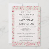 Invitation Crème romantique Parties scintillant rose Floral d (Devant)