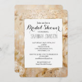 Invitation Crème romantique Roses blanches Douche nuptiale Co (Devant / Derrière)