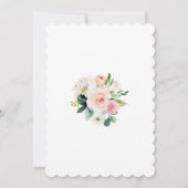 Invitation Crème rose Floral Géométrique Première Sainte Comm (Dos)